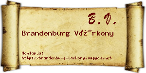 Brandenburg Várkony névjegykártya